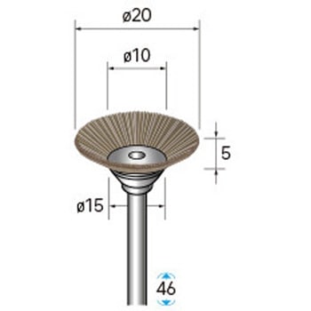 動物毛ブラシ ベベル型 (軸径3mm) - NSK(ナカニシ)