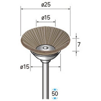 動物毛ブラシ ベベル型 (軸径3mm) NSK(ナカニシ)