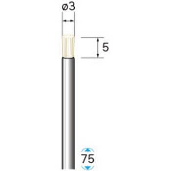 動物毛ブラシ エンド型 ハード 豚毛 ホワイト (軸径2．34mm・3mm) NSK(ナカニシ)