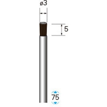 動物毛ブラシ エンド型 ハード 豚毛 ブラック (軸径2．34mm・3mm) NSK(ナカニシ)