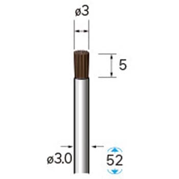動物毛ブラシ エンド型 ミディアムハード 馬毛 (軸径2．34mm・3mm) NSK(ナカニシ)