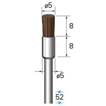 動物毛ブラシ エンド型 ミディアムハード 馬毛 (軸径2．34mm・3mm) NSK(ナカニシ)