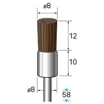 動物毛ブラシ エンド型 ミディアムハード 馬毛 (軸径2．34mm・3mm) NSK(ナカニシ)