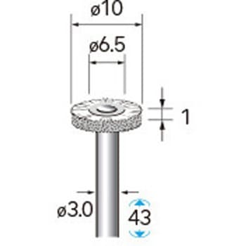 ワイヤーブラシ ホイール型 (軸径3mm) NSK(ナカニシ)