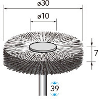 ワイヤーブラシ ホイール型 (軸径3mm) NSK(ナカニシ)