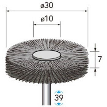 ワイヤーブラシ ホイール型 (軸径3mm) NSK(ナカニシ)