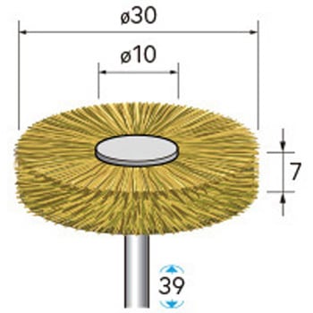 ワイヤーブラシ ホイール型 (軸径3mm) NSK(ナカニシ)