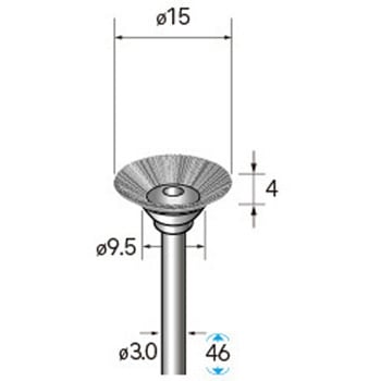 ワイヤーブラシ ベベル型 (軸径3mm) NSK(ナカニシ)