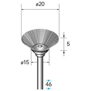 ワイヤーブラシ ベベル型 (軸径3mm) NSK(ナカニシ)