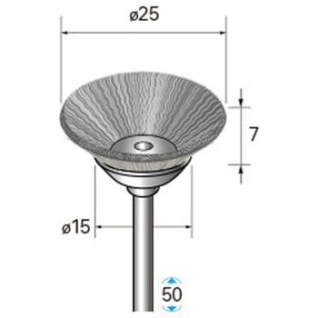 ワイヤーブラシ ベベル型 (軸径3mm) NSK(ナカニシ)