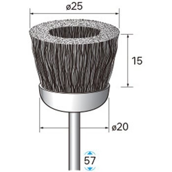 ワイヤーブラシ カップ型 (軸径3mm) - NSK(ナカニシ)