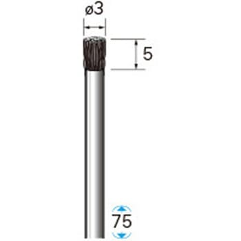 ワイヤーブラシ エンド型 (軸径2．34mm・3mm) NSK(ナカニシ)