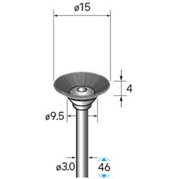 ワイヤーブラシ ベベル型 (軸径3mm) NSK(ナカニシ)
