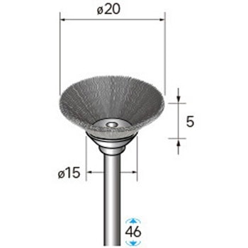 ワイヤーブラシ ベベル型 (軸径3mm) NSK(ナカニシ)