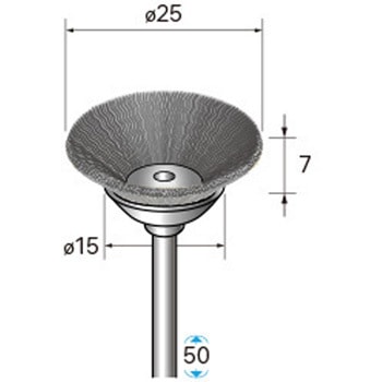 ワイヤーブラシ ベベル型 (軸径3mm) NSK(ナカニシ)