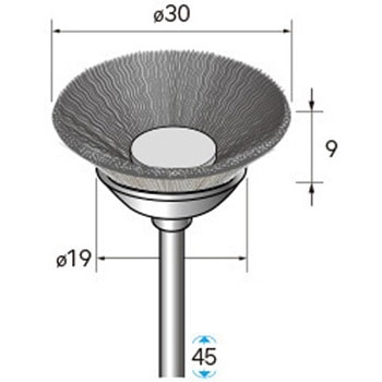 ワイヤーブラシ ベベル型 (軸径3mm) NSK(ナカニシ)