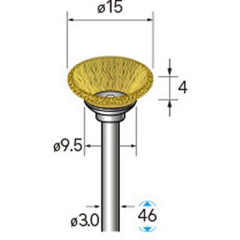 ワイヤーブラシ ベベル型 (軸径3mm) NSK(ナカニシ)