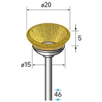 ワイヤーブラシ ベベル型 (軸径3mm) NSK(ナカニシ)