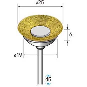 ワイヤーブラシ ベベル型 (軸径3mm) NSK(ナカニシ)