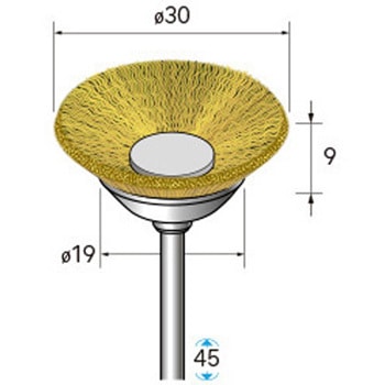 ワイヤーブラシ ベベル型 (軸径3mm) NSK(ナカニシ)