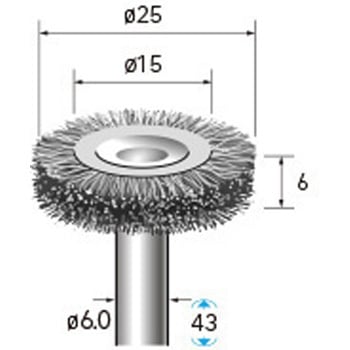 軸付ホイールブラシ (軸径6mm) NSK(ナカニシ)