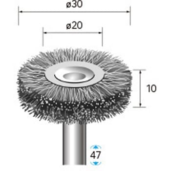 軸付ホイールブラシ (軸径6mm) NSK(ナカニシ)