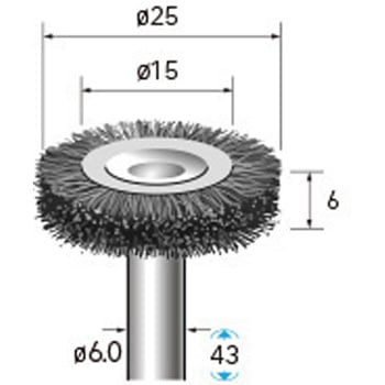 軸付ホイールブラシ (軸径6mm) NSK(ナカニシ)