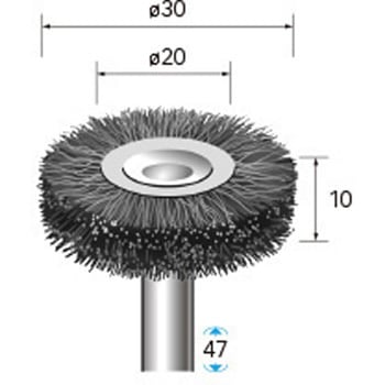 軸付ホイールブラシ (軸径6mm) NSK(ナカニシ)