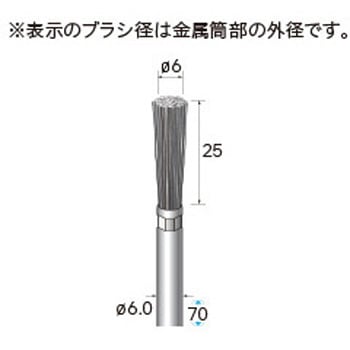 軸付筒型ブラシ (軸径6mm) NSK(ナカニシ)