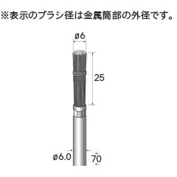 軸付筒型ブラシ 結束タイプ (軸径6mm) - NSK(ナカニシ)