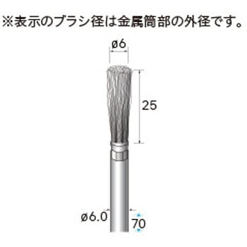 軸付筒型ブラシ (軸径6mm) NSK(ナカニシ)