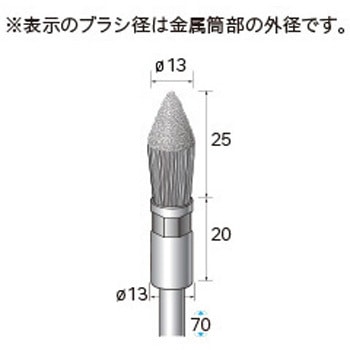 軸付先尖り型ブラシ (軸径6mm) - NSK(ナカニシ)