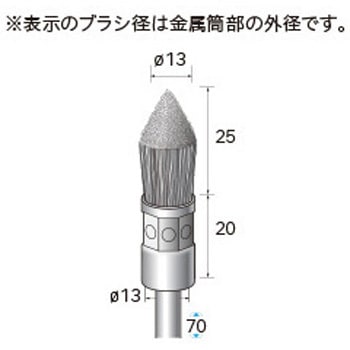 軸付先尖り型ブラシ (軸径6mm) - NSK(ナカニシ)