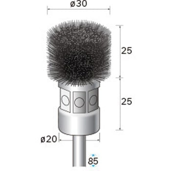 軸付角型ブラシ (軸径6mm) NSK(ナカニシ)