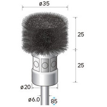 軸付角型ブラシ (軸径6mm) NSK(ナカニシ)