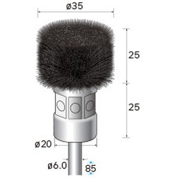軸付角型ブラシ (軸径6mm) NSK(ナカニシ)