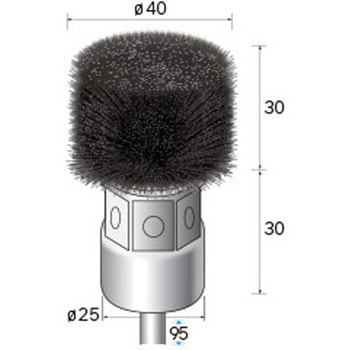 軸付角型ブラシ (軸径6mm) NSK(ナカニシ)