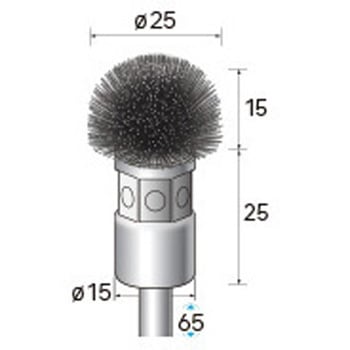 軸付半丸型ブラシ (軸径6mm) - NSK(ナカニシ)