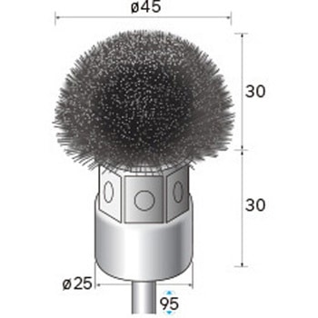 軸付半丸型ブラシ (軸径6mm) - NSK(ナカニシ)