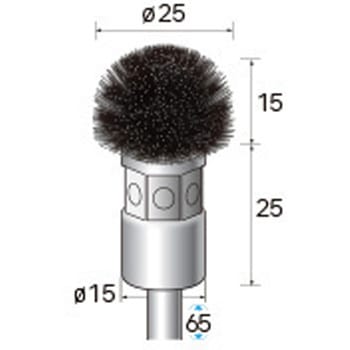軸付半丸型ブラシ (軸径6mm) - NSK(ナカニシ)