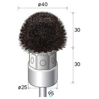 軸付半丸型ブラシ (軸径6mm) NSK(ナカニシ)