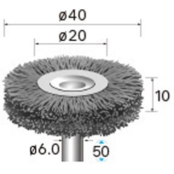 軸付ホイールブラシ (軸径6mm) NSK(ナカニシ)