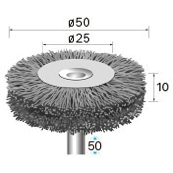 軸付ホイールブラシ (軸径6mm) NSK(ナカニシ)