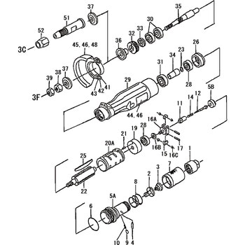 部品 ストレートグラインダ TSG3F、TSG3C 東空販売