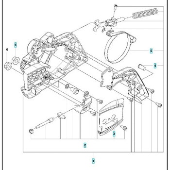 ハスクバーナ エンジンチェーンソー 135 Mark II 部品 チェンブレーキおよびクラッチカバー ハスクバーナ