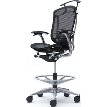 コンテッサセコンダ，固定肘，座メッシュ，ハイチェア，ポリッシュ，ブラック，ランバー付ハンガー付 オカムラ(岡村製作所)