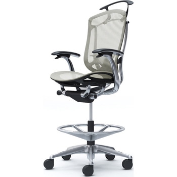 コンテッサセコンダ，固定肘，座メッシュ，ハイチェア，ポリッシュ，ブラック，ランバー付ハンガー付 オカムラ(岡村製作所)