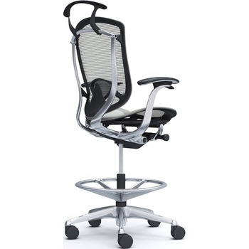 コンテッサセコンダ，固定肘，座メッシュ，ハイチェア，ポリッシュ，ブラック，ランバー付ハンガー付 オカムラ(岡村製作所)