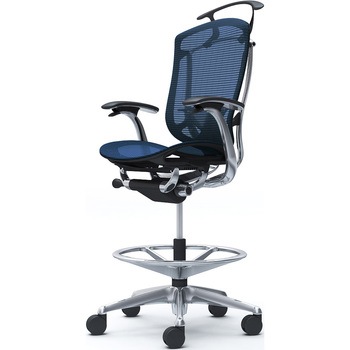 コンテッサセコンダ，固定肘，座メッシュ，ハイチェア，ポリッシュ，ブラック，ランバー付ハンガー付 オカムラ(岡村製作所)