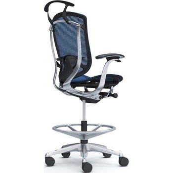 コンテッサセコンダ，固定肘，座メッシュ，ハイチェア，ポリッシュ，ブラック，ランバー付ハンガー付 オカムラ(岡村製作所)